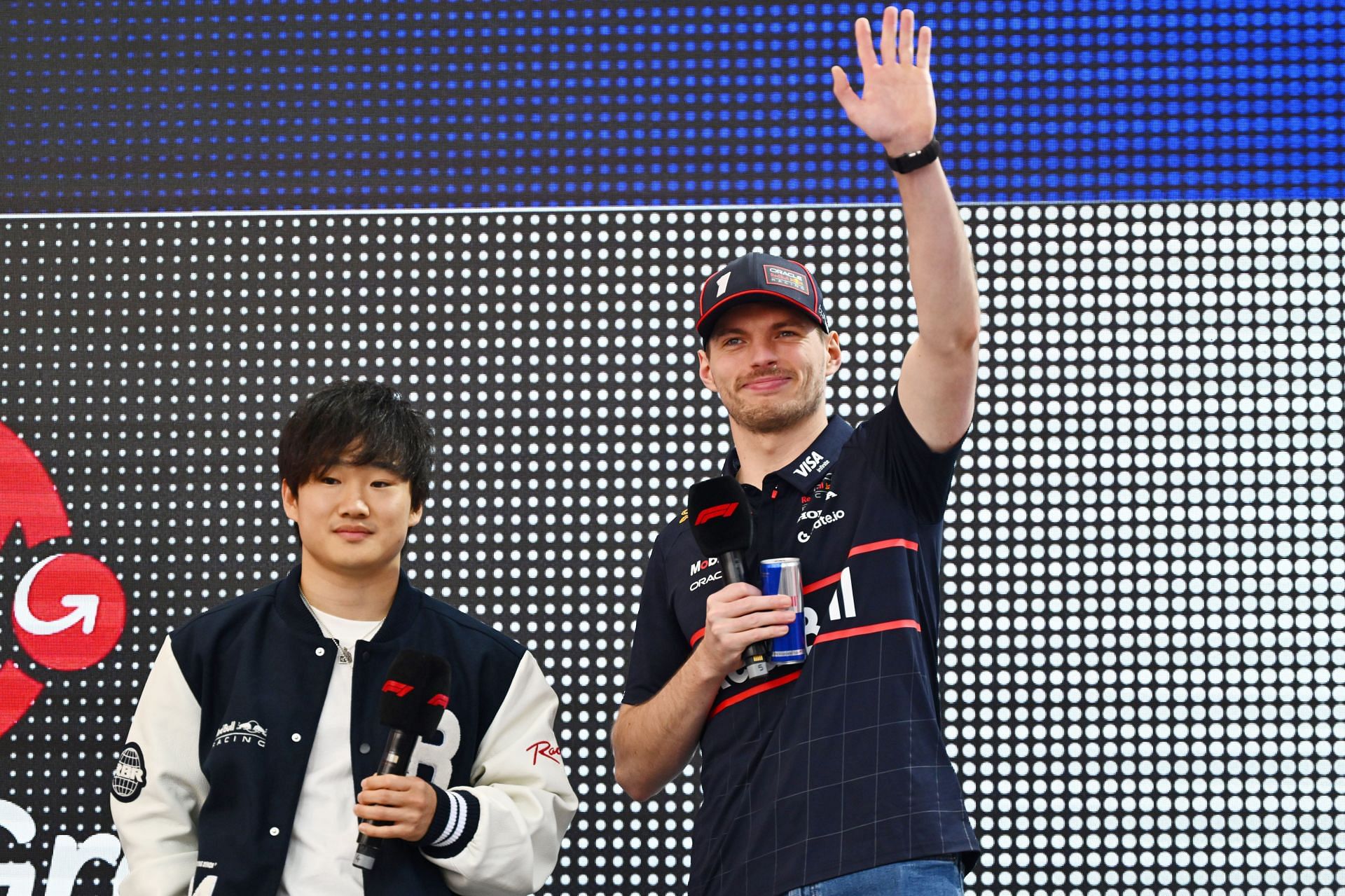 Yuki Tsunoda and Max Verstappen before the F1 Grand Prix of Monaco practice. Source: Getty